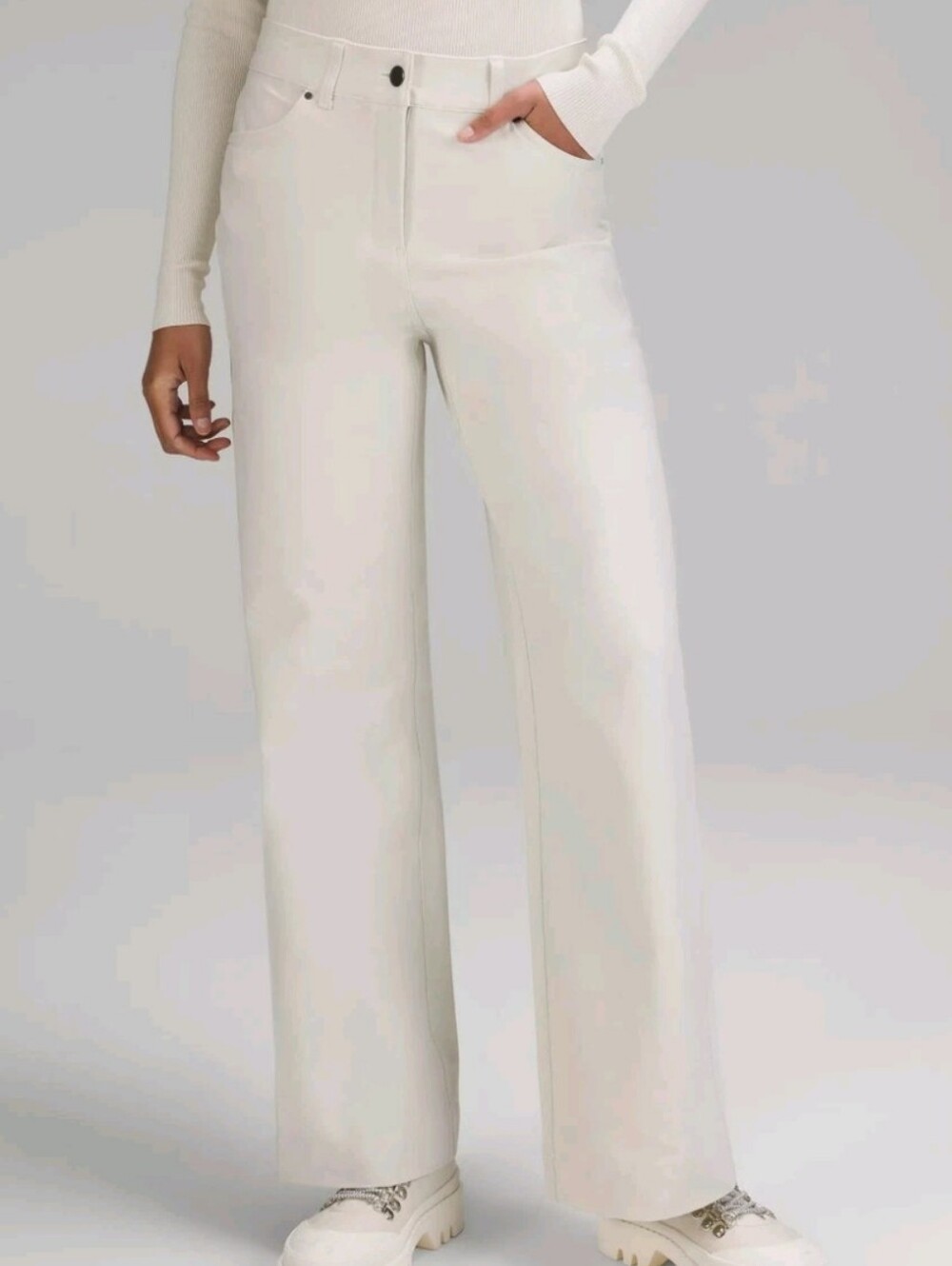 Lululemon City Sleek 5 Pocket Wide Leg Pant Size 29 Beige Elevated Basic Neutral